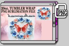 Spring Garden Butterfly Tumbler Wrap - 20oz 3D Design Product Image 1