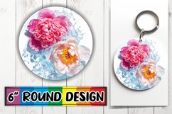 Zen Reflection: Round Sublimation Art Keychain PNG Product Image 1