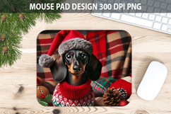 Christmas Cute Dog Mouse Pad Sublimation - Animal PNG Design Product Image 1