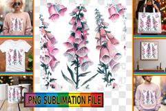 Unique PNG Designs for TSHIRT, Flower Pattern Product Image 1