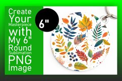 Cozy Fall Round Design with Watercolor Patterns Keychain Product Image 1