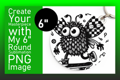 Cute Round Design Keychain Template , Monster Product Image 1