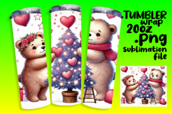 20oz Tumbler Template for Creative Minds , Valentine Bear Product Image 1