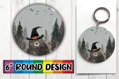 Halloween Boho Animal Round Design Fall PNG Keychain Product Image 1