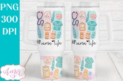 Nurse life 40oz tumbler wrap sublimation PNG, Nurse Tumbler Product Image 2