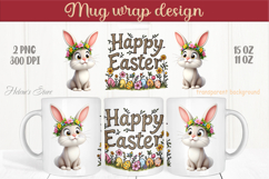 Easter rabbit mug wrap sublimation |Funny Bunny mug design Product Image 1