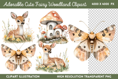 Adorable Cute Fairy Woodland Clipart PNG Product Image 1