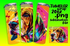 Artistic Colorful Dog Tumbler Wrap 20oz Sublimation Product Image 1
