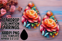 Playful Teardrop Earrings Design Art , Flowers Product Image 1