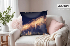 Happy New Year PNG Pillow, Festive New Year's Eve 2026 PNG Product Image 1
