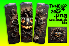 RADIANT 20oz Tumbler Wrap for Personal Use , 3D Pumpkin Product Image 1