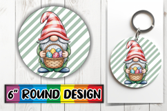 Cozy Round Keychain PNG Magic, Easter Gnomes Product Image 1