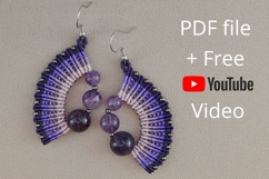 Micro Macrame Earrings with 3 beads DIY YouTube Transcript Product Image 1