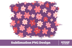 Retro Flowers Background Png Floral Paper Sublimation Splash Product Image 1
