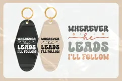 Christian Quote Motel Keychain SVG | Wherever He Leads Product Image 3