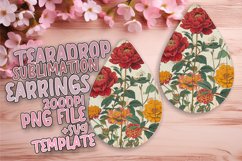 Nostalgic Retro Floral Earring Selection PNG Product Image 1