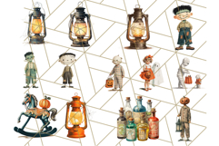 Vintage Halloween PNG Clipart, 1950s Retro Graphics Clip Art Product Image 5