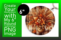 Playful Circle Design Keychain Artwork , Autumn Flower Product Image 1