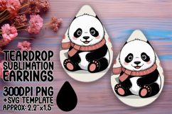 Bold Teardrop Earrings Sublimation Art , Valenines Animals Product Image 1