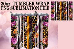 Vibrant 3D Leopard Flower Tumbler Wrap Art Product Image 1