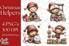 Christmas Elf Clipart Santa’s Workshop PNG Product Image 1