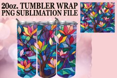 20oz Tumbler Stained Glass Tree Wrap Colorful Art Product Image 1