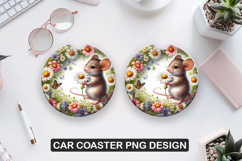 Koala Girl Car Coaster Sublimation| Animal Coaster PNG Product Image 1