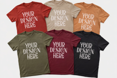 Christmas Family Matching Shirt Mockup | Cozy Boho Flat Lay Product Image 1