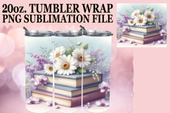 Cozy Dreams 20oz tumbler wrap, Book and flower Product Image 1