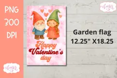 Happy Valentine's day garden flag sublimation PNG Product Image 2