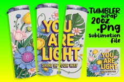 ARTISTIC PNG for 20oz Tumbler , Flower Quote Product Image 1
