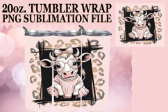 ENCHANTED MEMORIES 20oz TUMBLER WRAP, Cute Cow Product Image 1