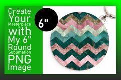 Colorful Glitter Stripes Round Design for Keychain Product Image 1