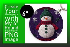 Trendy Circle PNG Car Coaster Design , Snowman Product Image 1