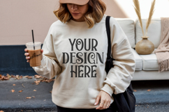 Sand Gildan 18000 Crewneck Sweatshirt Mockups,G18000 Product Image 1