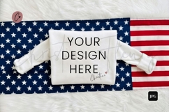 4th Of July White Sweatshirt Mockup Flatlay Product Image 1