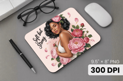 Afro Girl / Woman braided hair Mouse Pad, Black Queen PNG Product Image 1