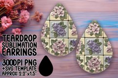 Exquisite Blossom Brilliance PNG Teardrop Earring Design Product Image 1