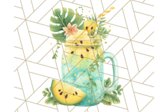 Sky Blue and Sunshine Yellow Summer Clipart PNG, Tropical Product Image 5