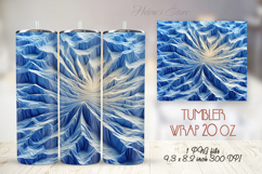 Blue abstract crumpled paper straight tumbler 20oz wrap Product Image 1