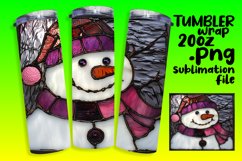 Christmas 3D Snowman Stained Glass Wrap Product Image 1