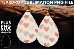 LUMINOUS Teardrop Earrings Design PNG, Valentine's Pattern Product Image 1