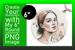 Charming Round Design Keychain PNG , Beauty Woman Product Image 1