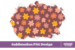 Retro Flowers Background Png Floral Paper Sublimation Splash Product Image 1