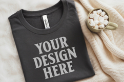 Christmas Bella Canvas 3001 Black Folded Tshirt Mockup Product Image 1