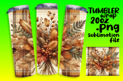 20oz Tumbler Template for Gifts , Autumn Flower Product Image 1
