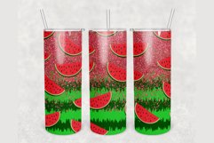 Watermelon Red Glitter 20 oz sublimation design tumbler Product Image 1