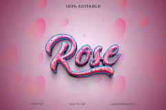 rose 3D Glossy Text Effect Template Product Image 1