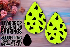 Neon Wave Teardrop Earring Sublimation Design Product Image 1