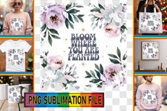 LUMINOUS Sublimation TSHIRT PNG, Flower Quote Product Image 1